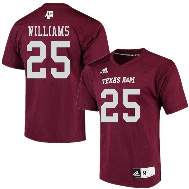 Men #25 Brian Williams Texas A&M Aggies College Football Jerseys Sale-Maroon Alumni Player
